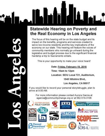LA Hearing on Poverty and the Real Economy